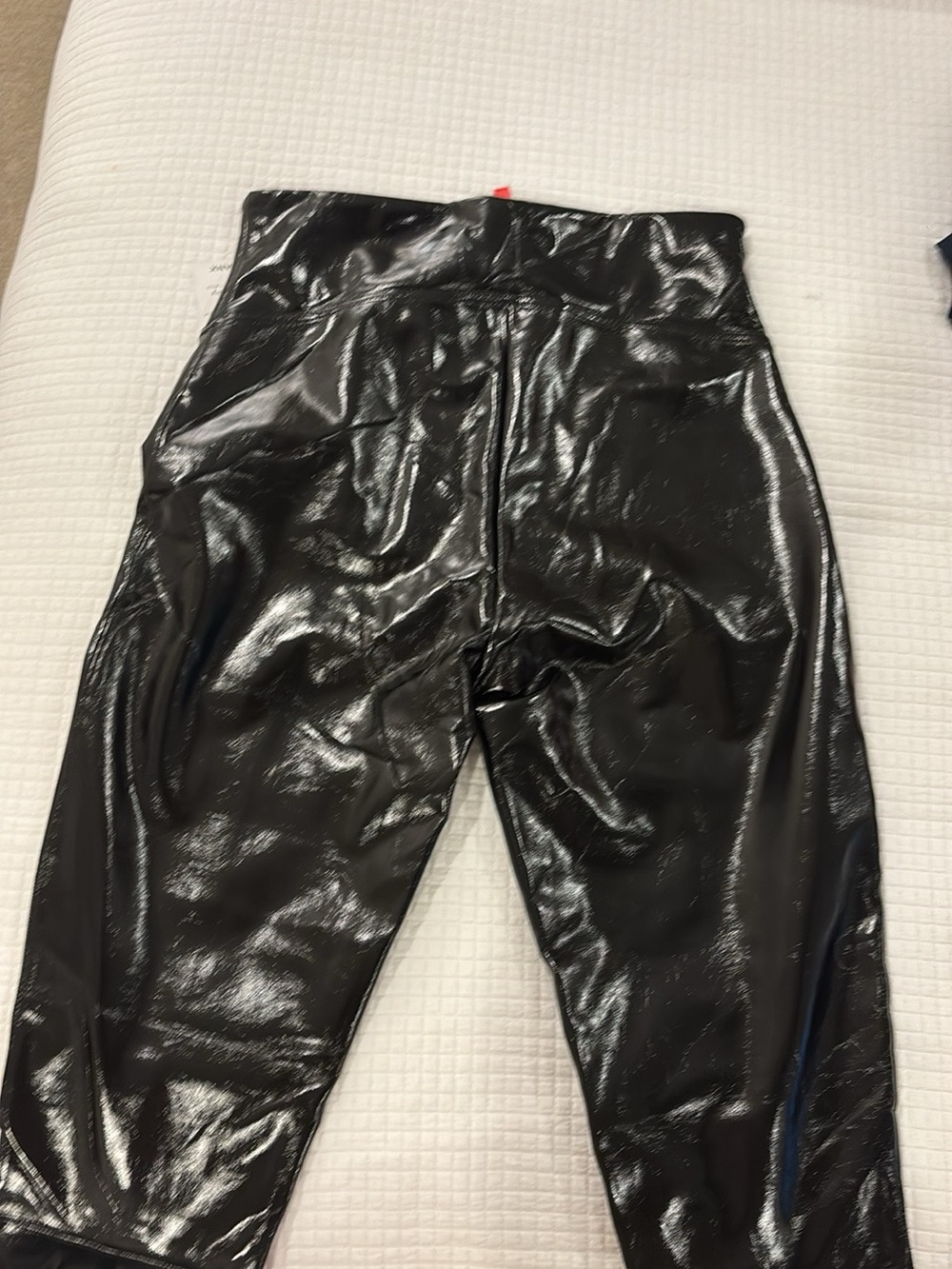 SPANX Black High-Gloss Faux Leather Leggings - Picture 3 of 4